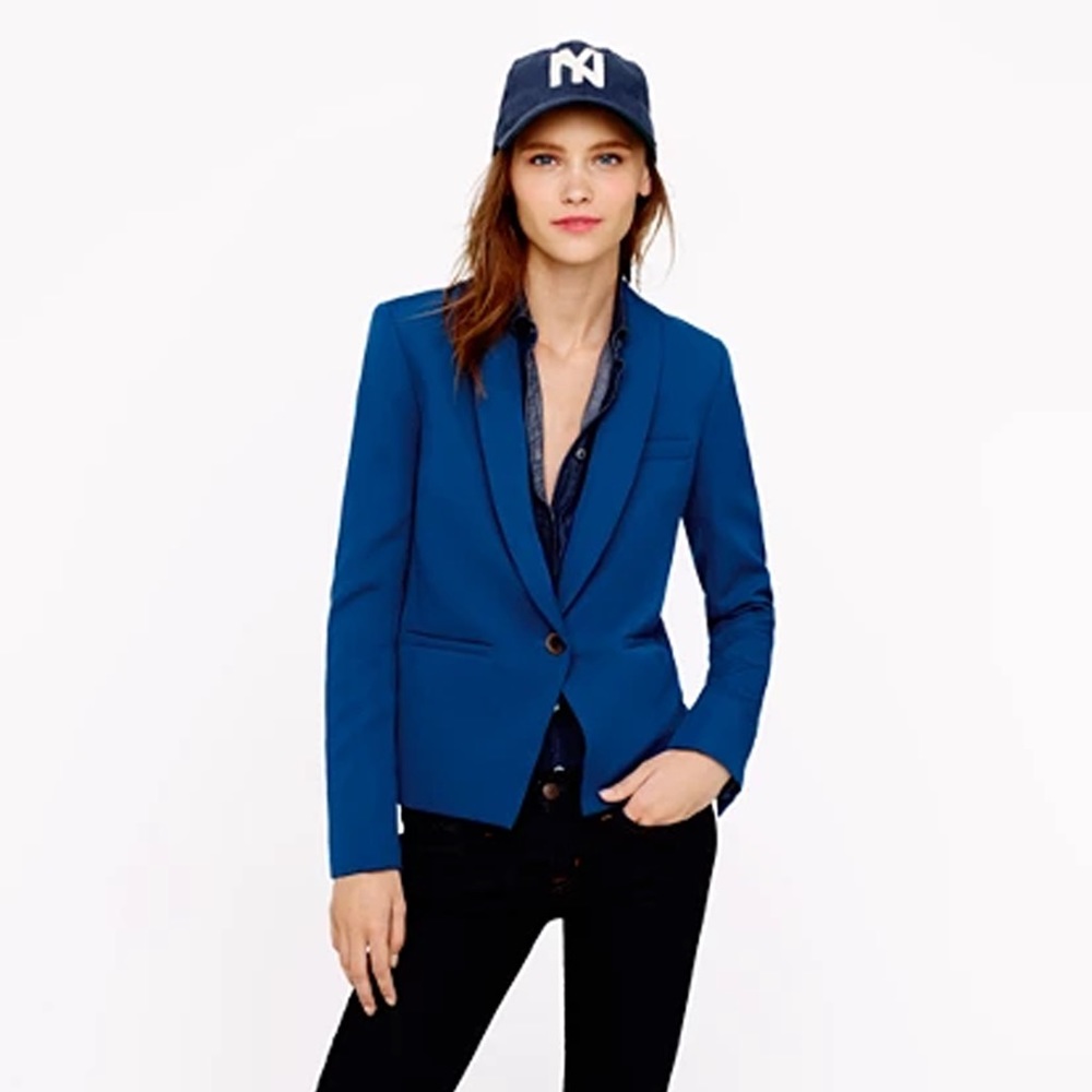 J. Crew - Wool Shawl Collar Blazer - Blue